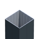 Alu-Pfostenprofil anthrazit (87 x 87 x 1500 mm)