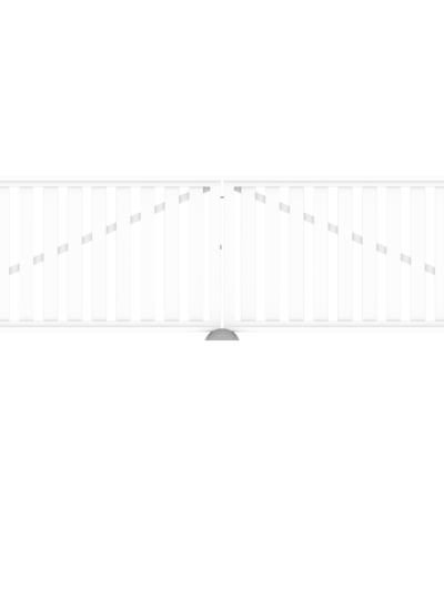 PVC-Railingzaun B400xH90cm weiß (Doppeltor 82er)