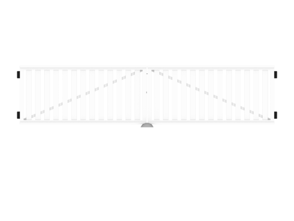 PVC-Railingzaun B400xH90cm weiß (Doppeltor 82er)