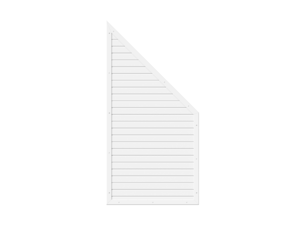 PVC-Sichtschutzelement weiß B90xH180/90cm (Schräge rechts)