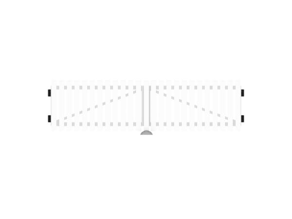 PVC-Doppeltore B300xH80cm weiß (gerade)