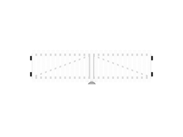 PVC-Doppeltore B300xH80cm weiß (gerade)