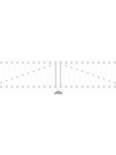 PVC-Doppeltore B300xH80/70cm weiß (Bogen unten)