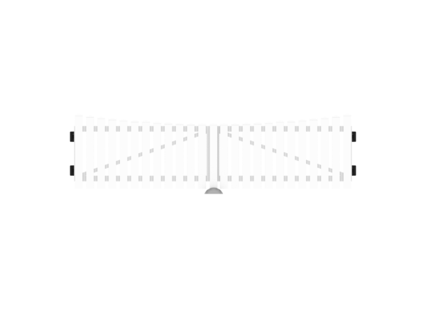 PVC-Doppeltore B300xH80/70cm weiß (Bogen unten)