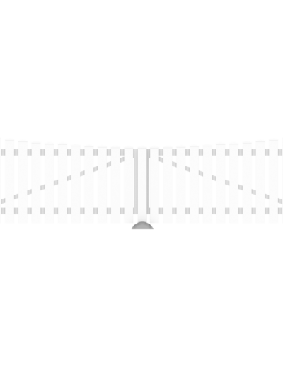 PVC-Doppeltore B300xH80/70cm weiß (Bogen unten)