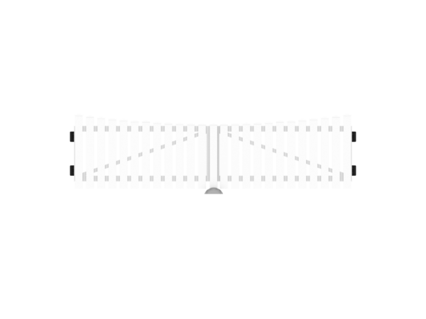 PVC-Doppeltore B300xH80/70cm weiß (Bogen unten)