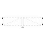 PVC-Doppeltore B300xH80/90cm weiß (Bogen oben)