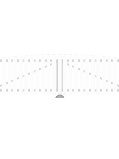 PVC-Doppeltore B300xH80/90cm weiß (Bogen oben)