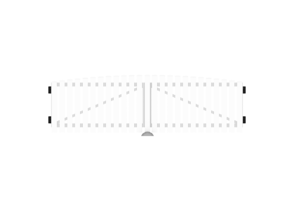 PVC-Doppeltore B300xH80/90cm weiß (Bogen oben)