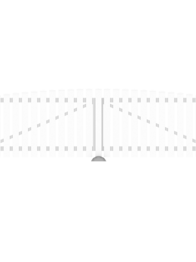 PVC-Doppeltore B300xH80/90cm weiß (Bogen oben)