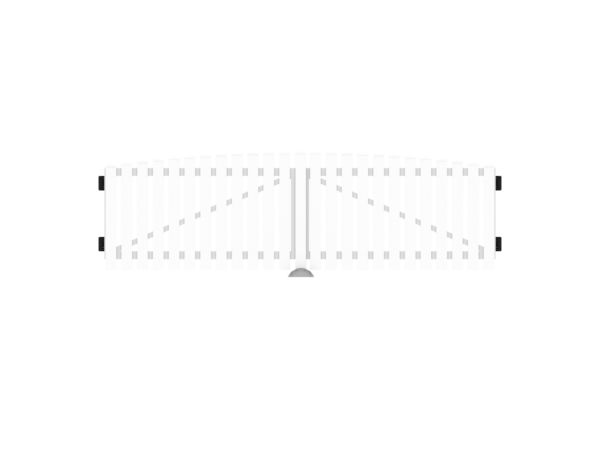 PVC-Doppeltore B300xH80/90cm weiß (Bogen oben)