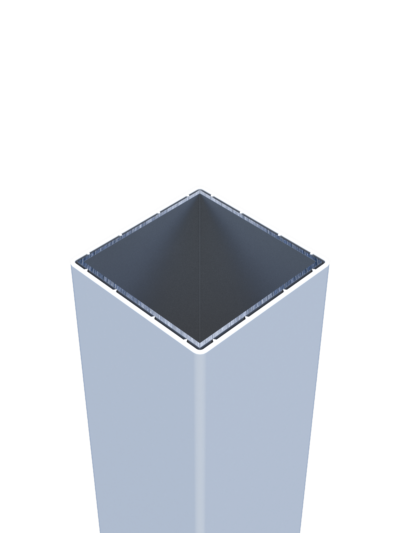 PVC-Zaunpfosten 8,7 x 8,7 x 240 cm mit Alukern 2,0 mm