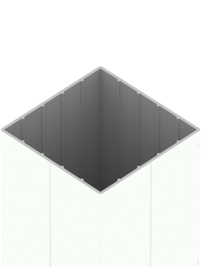 Alu-Pfostenprofil weiß (87 x 87 x 1500 mm)