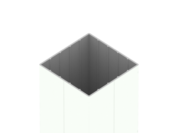 Alu-Pfostenprofil weiß (87 x 87 x 2400 mm)