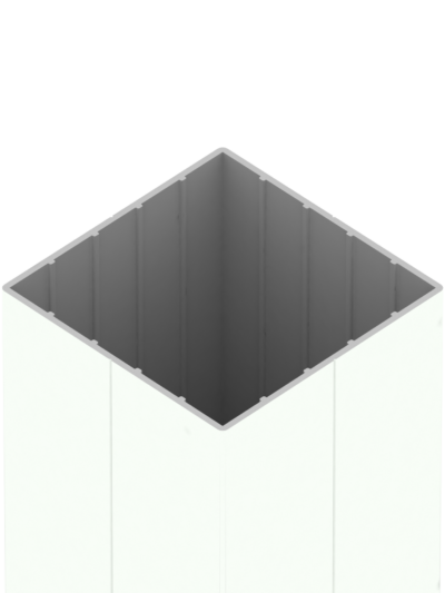 Alu-Pfostenprofil weiß (87 x 87 x 1500 mm)