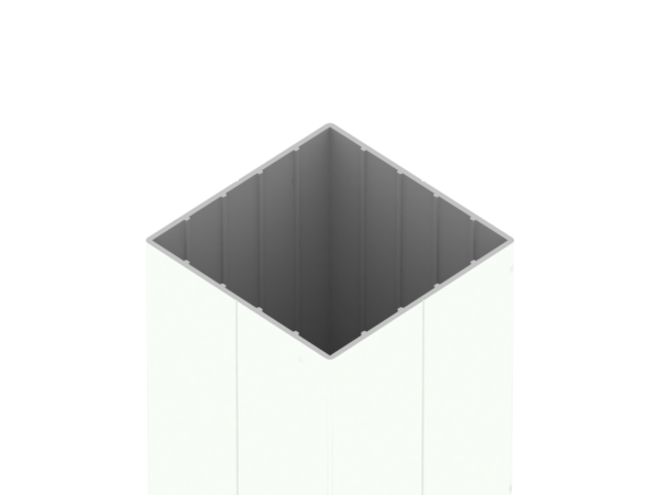 Alu-Pfostenprofil weiß (87 x 87 x 1500 mm)